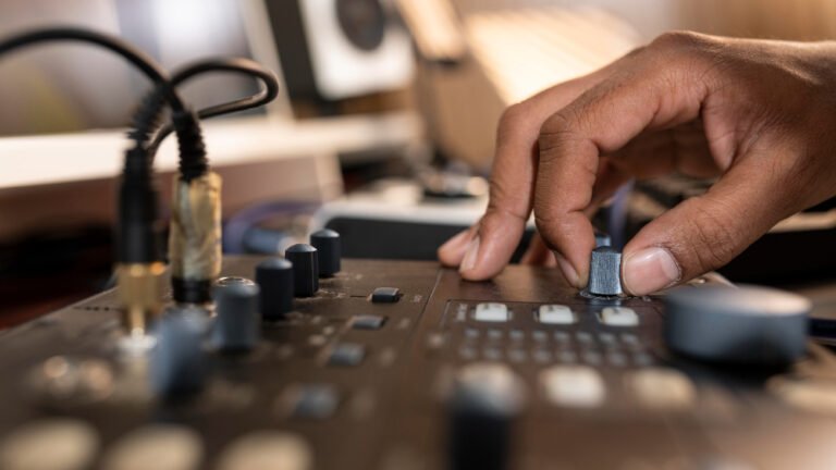 man working with radio equipment